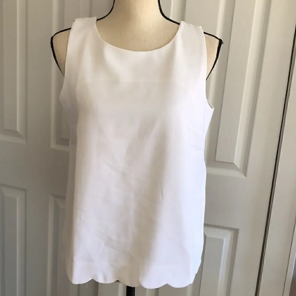 J. Crew Scalloped-hem top with overlapped back